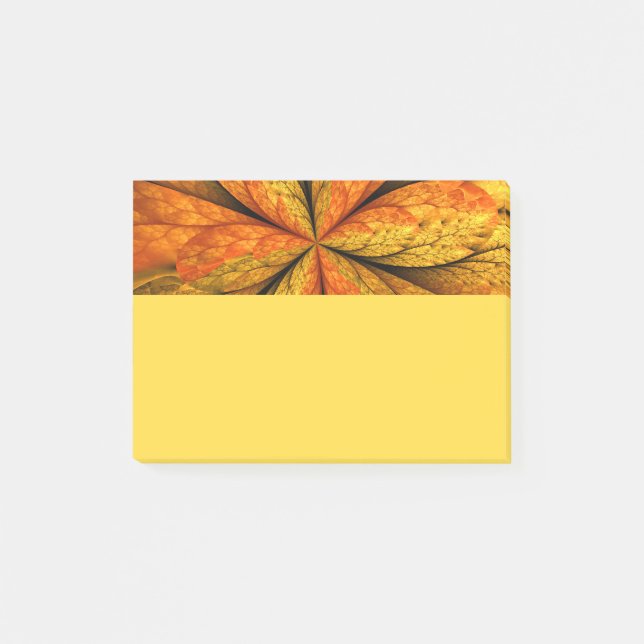Höstväxt, modern abstrakt fraktal konst blad post-it block (Framsida)