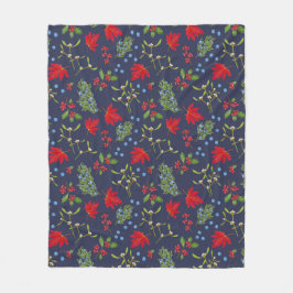 Höstväxter Botaniskt Mönster Högtid Fleecefilt