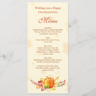 Höstvegetation och frukt, Thanksgiving, platta men Meny