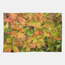 Höstvild grapevine löv kökshandduk