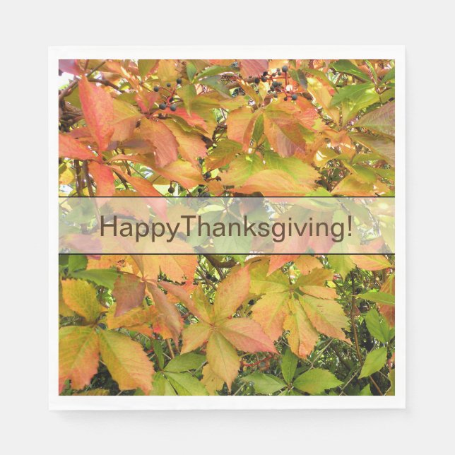 Höstvild grapevine löv pappersservett (Framsidan)