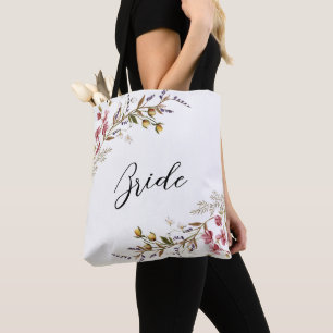Höstvildblommor Elegant Brudskript Tygkasse