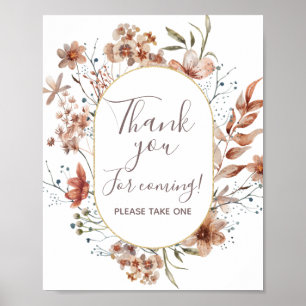 Höstvildblommor Tack för att du kom Förmånsskylt Poster