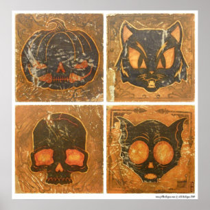Höstvintage Halloween Poster