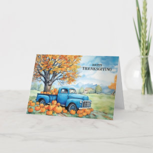 HöstVintagen Pickup och Pumpkins-Thanksgiving Helgkort