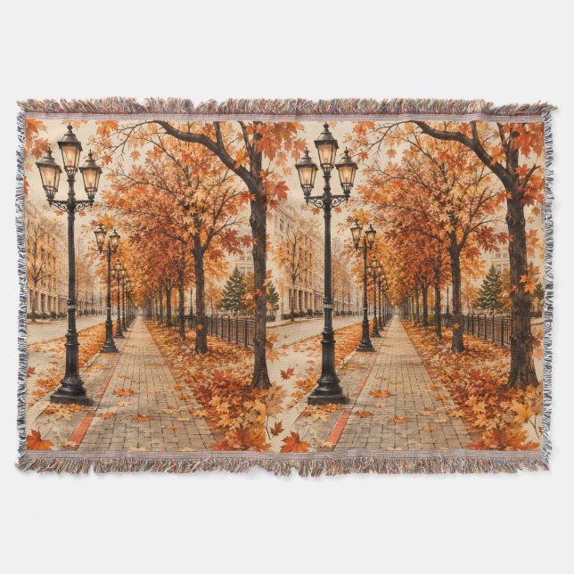 Höstvintagepromenad i parken filt (Framsidan)