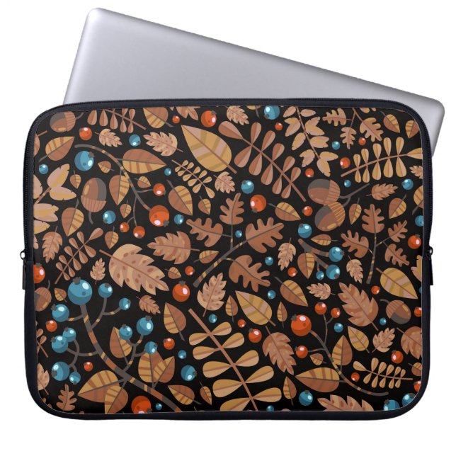 Höstvinter: Vintage Mönster Laptop Fodral (Framsidan)