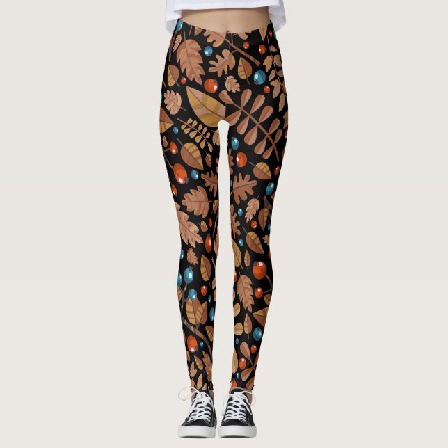 Höstvinter: Vintage Mönster Leggings (Framsida)