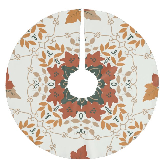 Höstvisklar: Geometrisk blandning av Blommigt Julgransmatta Borstad Polyester (Framsidan)
