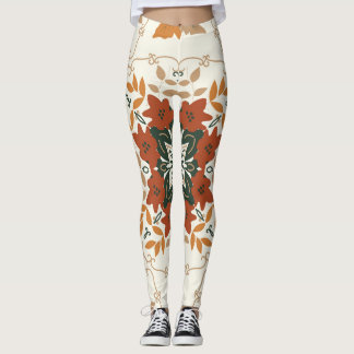 Höstvisklar: Geometrisk blandning av Blommigt Leggings