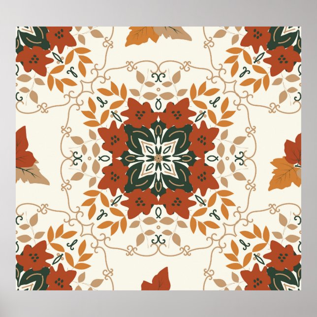 Höstvisklar: Geometrisk blandning av Blommigt Poster (Framsidan)