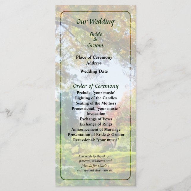 HöstVista-Bröllopsprogram Program (Framsida)