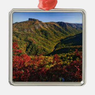 Höstvy över Linville Gorge ofta kallad Julgransprydnad Metall