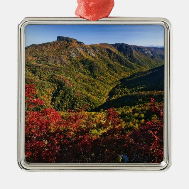 Höstvy över Linville Gorge ofta kallad Julgransprydnad Metall (Framsidan)