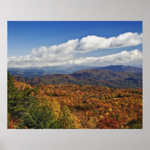Höstvy över södra Appalachiska bergen Poster