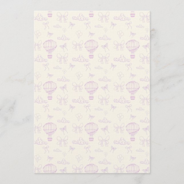 Hot Air-Balloon And Bows Seamless Pattern Inbjudningar (Framsida)