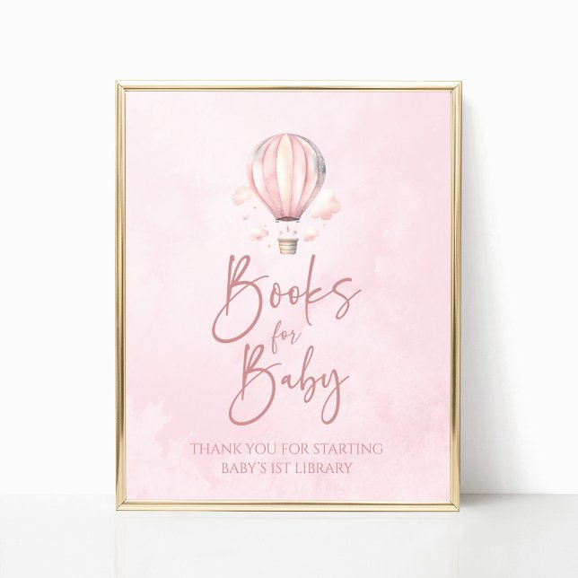 Hot Air Balloon Baby Shower Books For Baby Sign Poster (Skapare uppladdad)