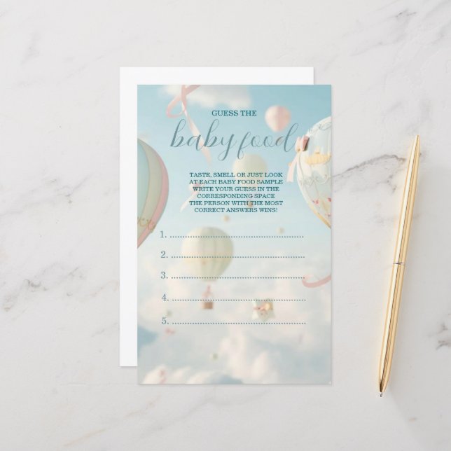 Hot air balloon baby shower game (Fram/Back In Situ)