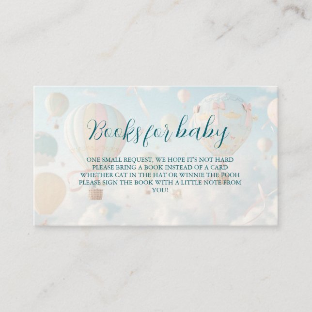 Hot air balloon Baby shower Tilläggskort (Framsida)