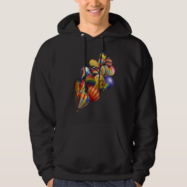 Hot Air Balloon Festival  Flying Aviation Basket F Hoodie (Framsida)