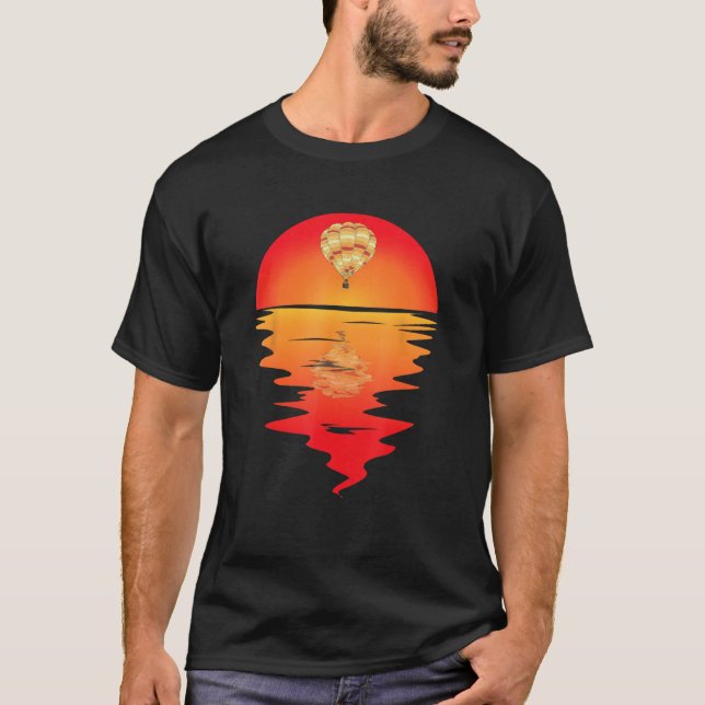 Hot Air Balloon Sunset Ballooning Balloon Ride Fes T Shirt (Framsida)