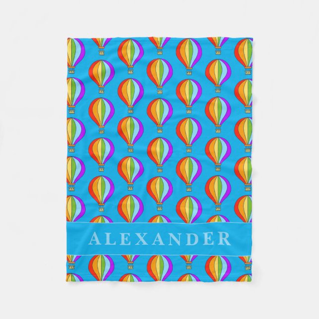 Hot air balloons pattern fleece blanket for kids (Framsidan)