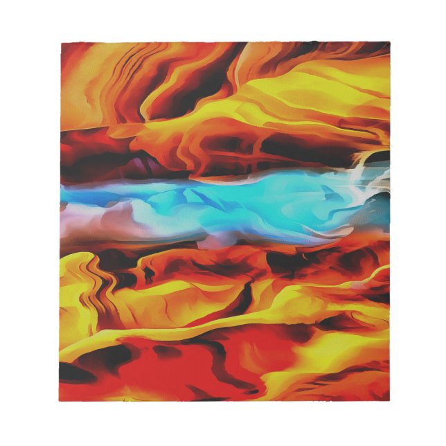 Hot And Cold Elements Acrylic Pour Abstract  Anteckningsblock (Framsida)