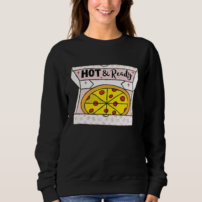 Hot And Ready Pizza Retro Valentine's Day Groovy R T Shirt (Framsida)