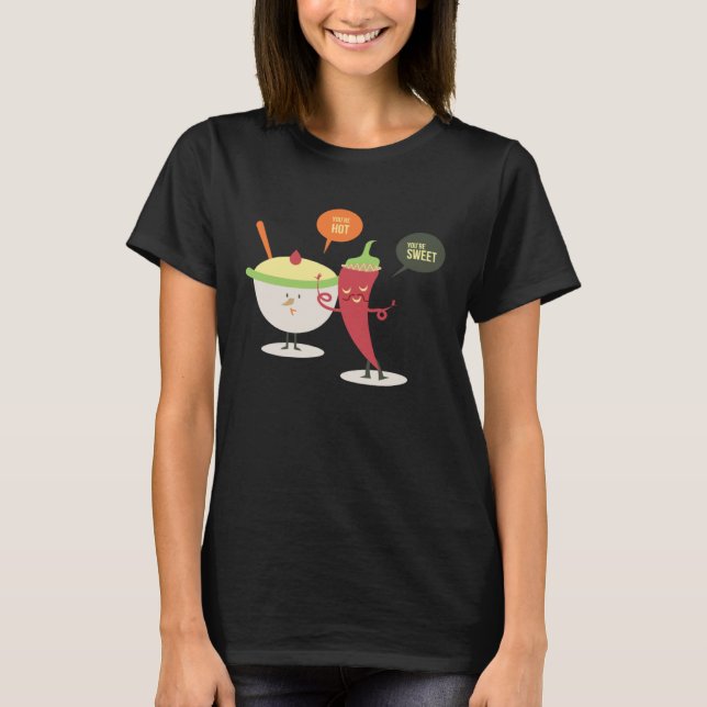 Hot and Sweet Chili Pepper Ice Cream T Shirt (Framsida)