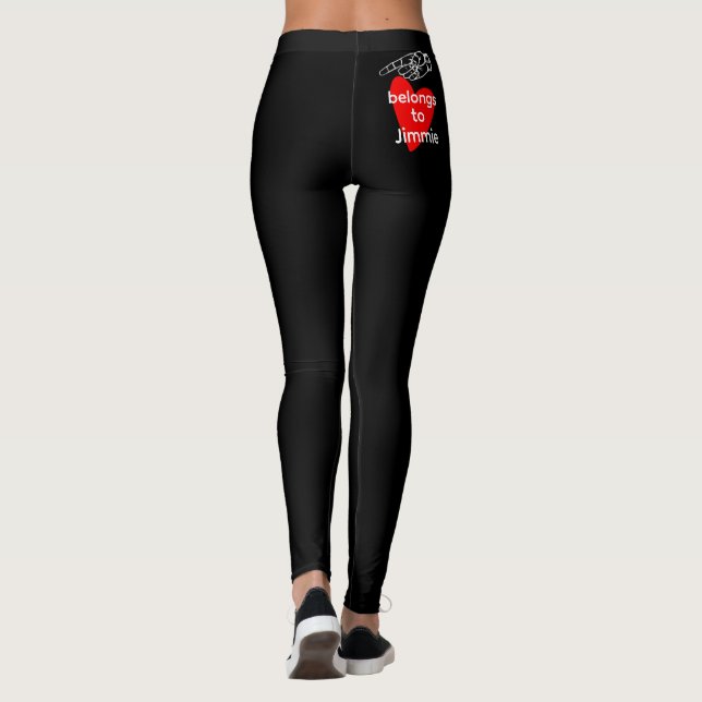 Hot Butt Meme Leggings - Personalized Name Black (Baksida)