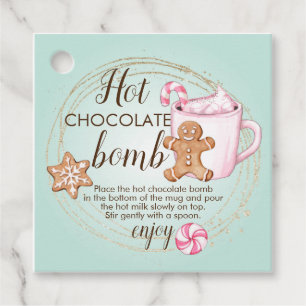 Hot chocolate bomb-märke gåvor etiketter