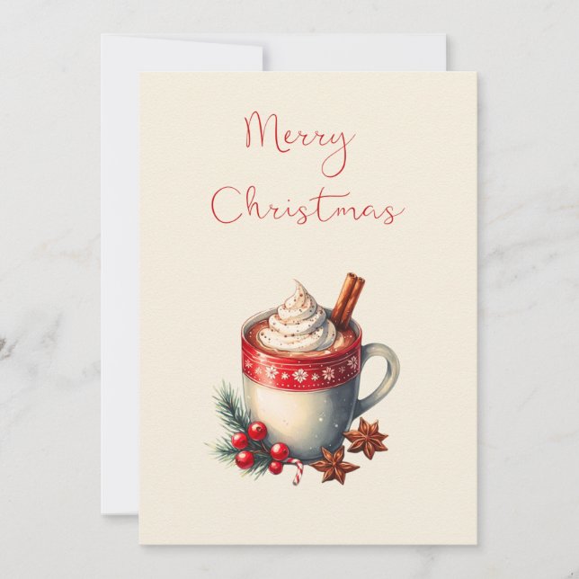 Hot Chocolate Christmas Card  Julkort (Framsida)