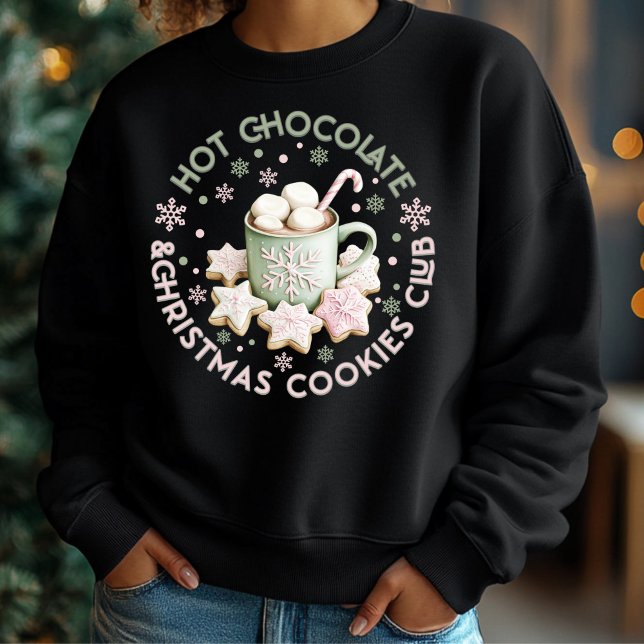 Hot Chocolate & Christmas Cookies Club Pastel Pink T Shirt (Skapare uppladdad)