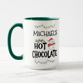 Hot Chocolate Christmas Snowman & Custom Name Mugg