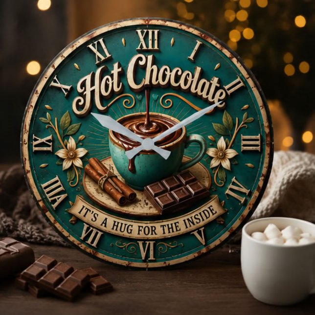 Hot Chocolate  Coffee Bar Rustic Farmhouse  Stor Klocka (Skapare uppladdad)