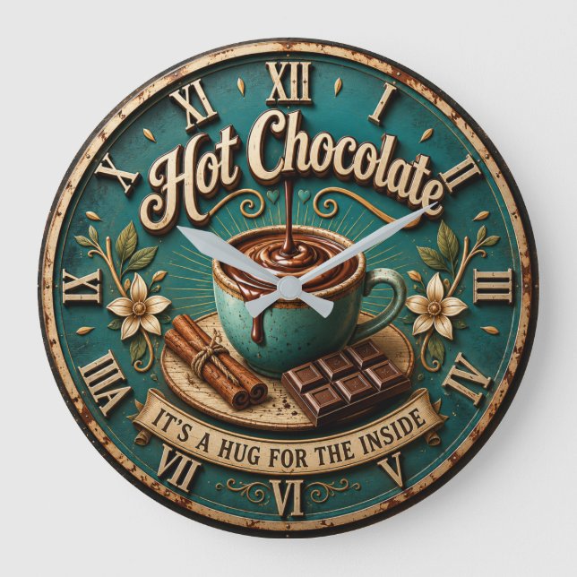 Hot Chocolate  Coffee Bar Rustic Farmhouse  Stor Klocka (Framsida)
