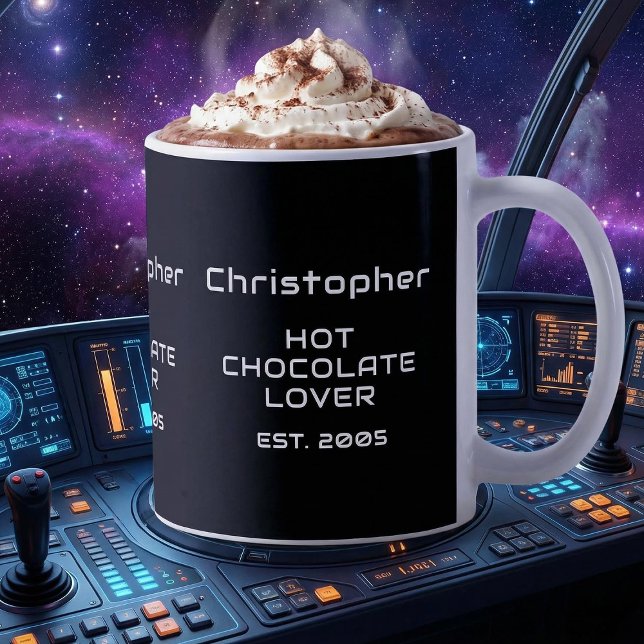 Hot Chocolate Lover White Sci-Fi Script Name Est. Kaffemugg (Skapare uppladdad)