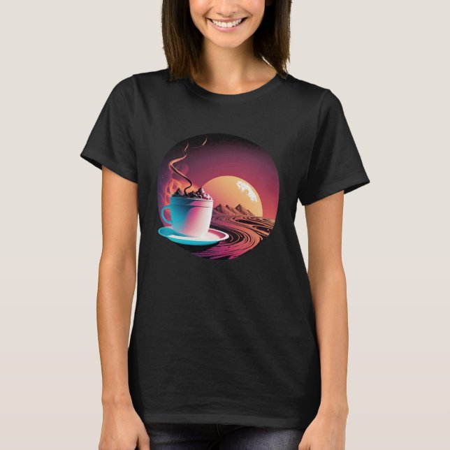 Hot Chocolate Synthwave 80s Retrowave Aesthetic 1 T Shirt (Framsida)
