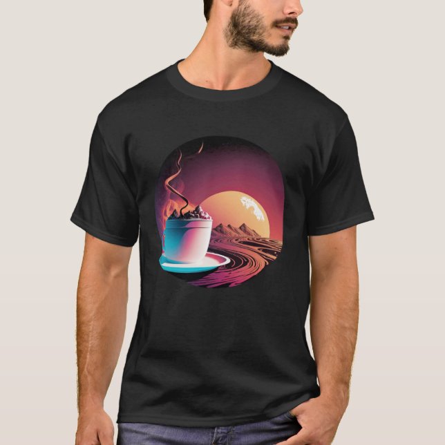 Hot Chocolate Synthwave 80s Retrowave Aesthetic 1 T Shirt (Framsida)