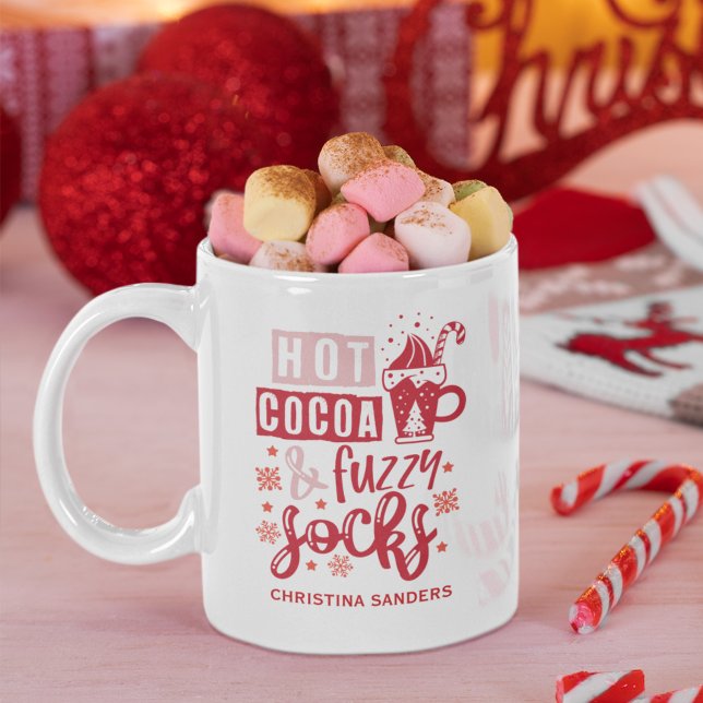 Hot Cocoa and Fuzzy Socks Cute Christmas Kaffemugg (Skapare uppladdad)