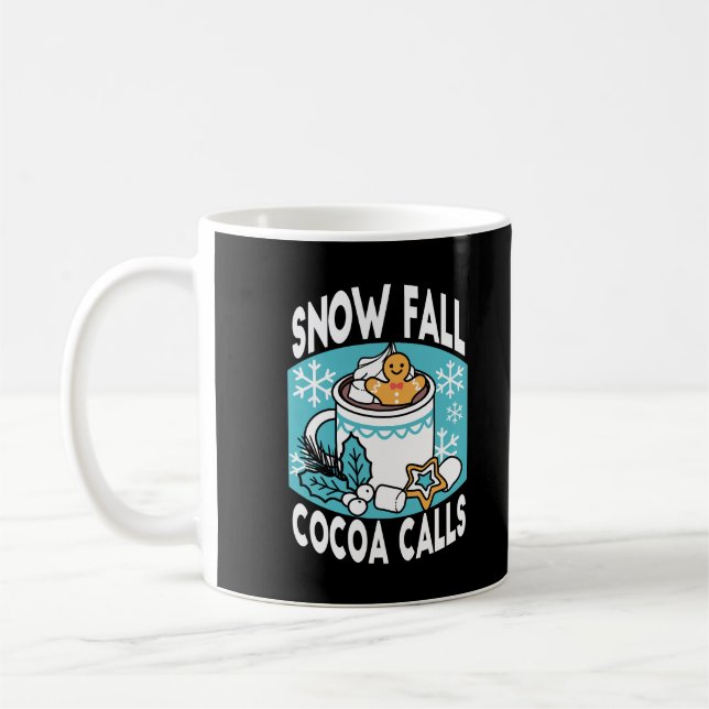 Hot Cocoa and Winter Charm - Snow Fall Cocoa Calls Kaffemugg (Vänster)