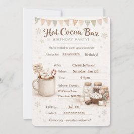 Hot Cocoa Bar Birthday Invitation Inbjudningar