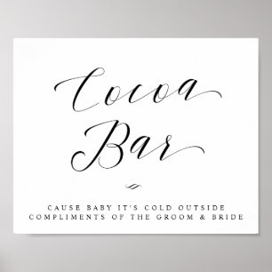 Hot Cocoa Bar Chic Bröllopsdusch eller Bröllop sky Poster
