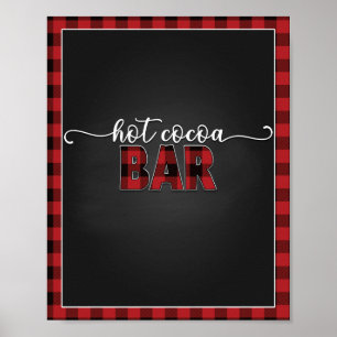 Hot Cocoa Bar Flanellfläng 8x10 Affisch/Skylt Poster