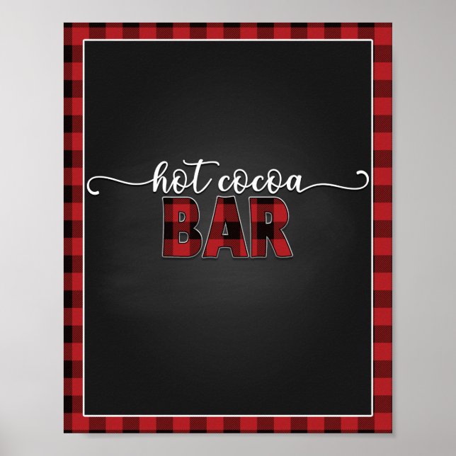 Hot Cocoa Bar Flanellfläng 8x10 Affisch/Skylt Poster (Framsidan)
