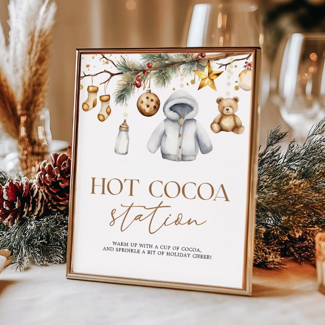 Hot Cocoa Boho Christmas Holiday Baby Shower Poster (Skapare uppladdad)