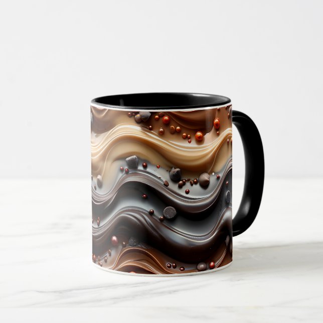 Hot Cocoa Chocoholic Funny Humor Modern Brown  Mugg (Framsida höger)