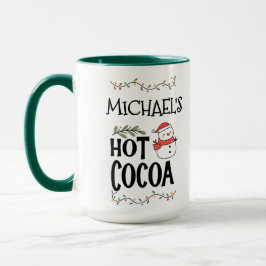 Hot Cocoa Christmas Snowman for Kids & Custom Name Mugg