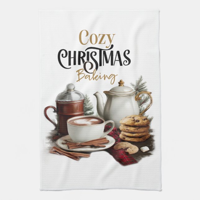 Hot Cocoa & Cookie Kökshandduk (Vertikal)