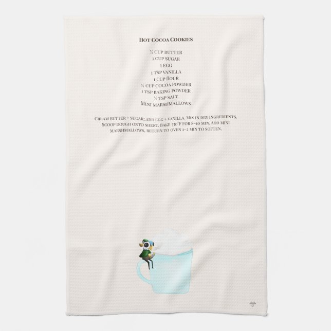 Hot Cocoa Cookies Recipe Dragon Towel Kökshandduk (Vertikal)